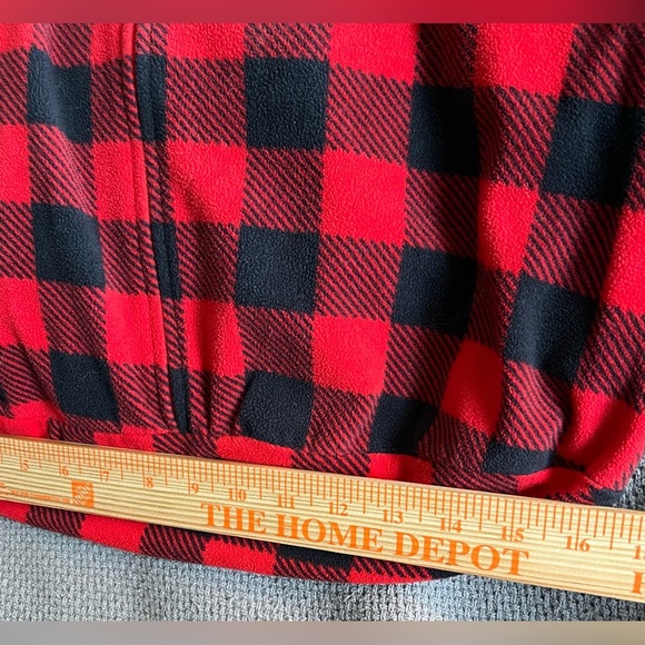 Carter's Baby Bunting, Red & Black Buffalo Plaid, Zip Down Fleece; Size 3-6m - Picture 8 of 9